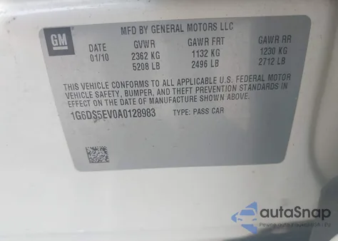 2010 Cadillac Cts Premium z USA, uszkodzony, nr VIN 1G6DS5EV0A0128983